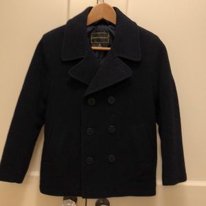 Boys Rothschild navy blue pea coat